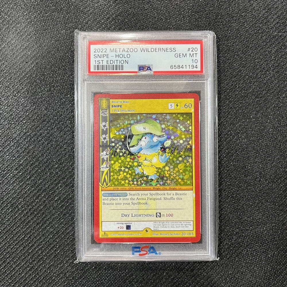 MetaZoo Snipe PSA 10 Gem Mint Wilderness 1st Edition Holo 20/165 2022
